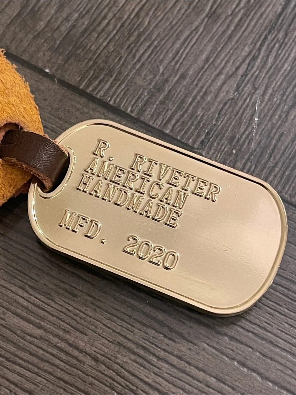 R. Riveter Signature Support Tag and Metal Dog Tag - Bag Hangtag